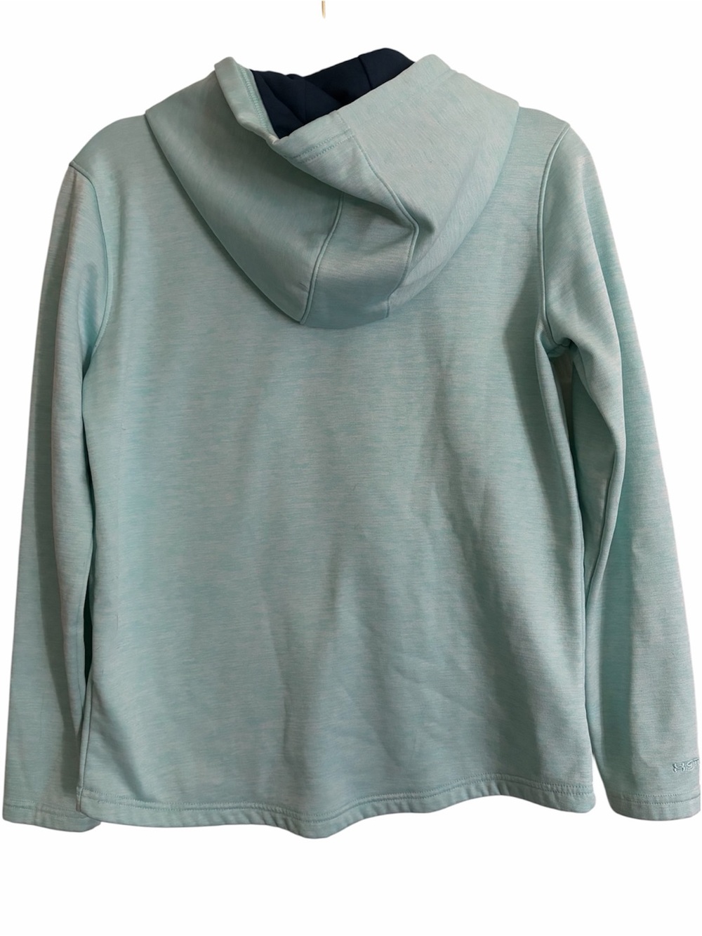 Under Armour Women's Light Teal Hooded Sweatshirt with Navy Logo - Picture 2 of 3